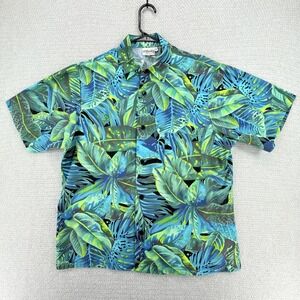 Vintage Angelica Hawaiian‎ Shirt Mens Large Button Up Floral Aloha Made In USA